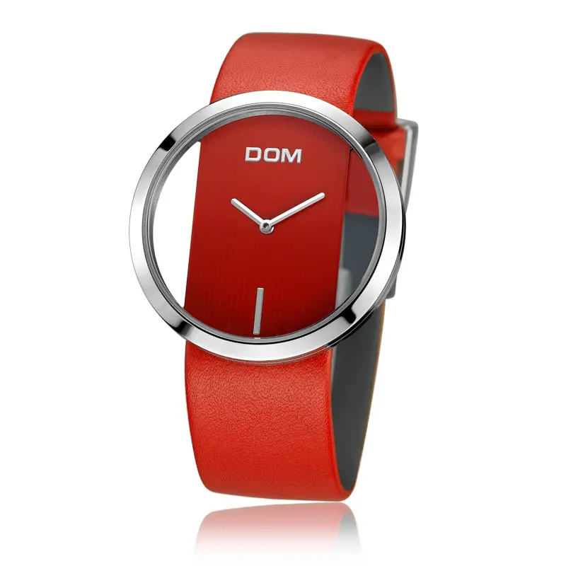 DOM fashion Women Watches Japan Movement Women's watches Quartz Watch wristwatch girl waterproof simple Clock genuine leather 2