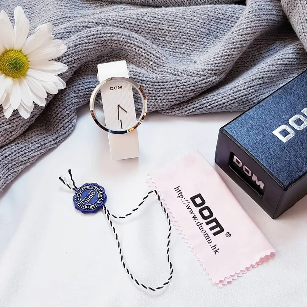 DOM fashion Women Watches Japan Movement Women's watches Quartz Watch wristwatch girl waterproof simple Clock genuine leather 6