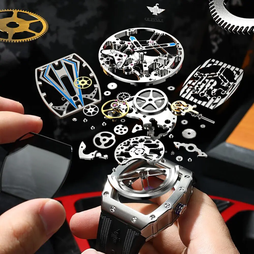 OUPINKE Top Brand Luxury Men Mechanical Automatic Watches Swiss Movement Waterproof Sapphire Mirror Men Automaitc Watches 4