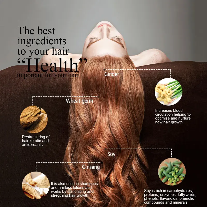 Natural Ginger Oil Anti Hair Fall Shampoo Thicken Hair Conditioner Anti Hair Loss Essence Growth Hair & Scalp Treatment 2