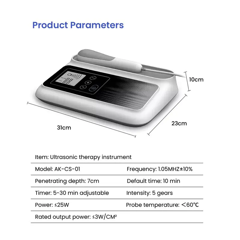 Ultrasonic Therapy Device physiotherapy Instrument Massage Device 1MHz Intensity for Muscle & Joints Pain Relief Drug-Free Care 6