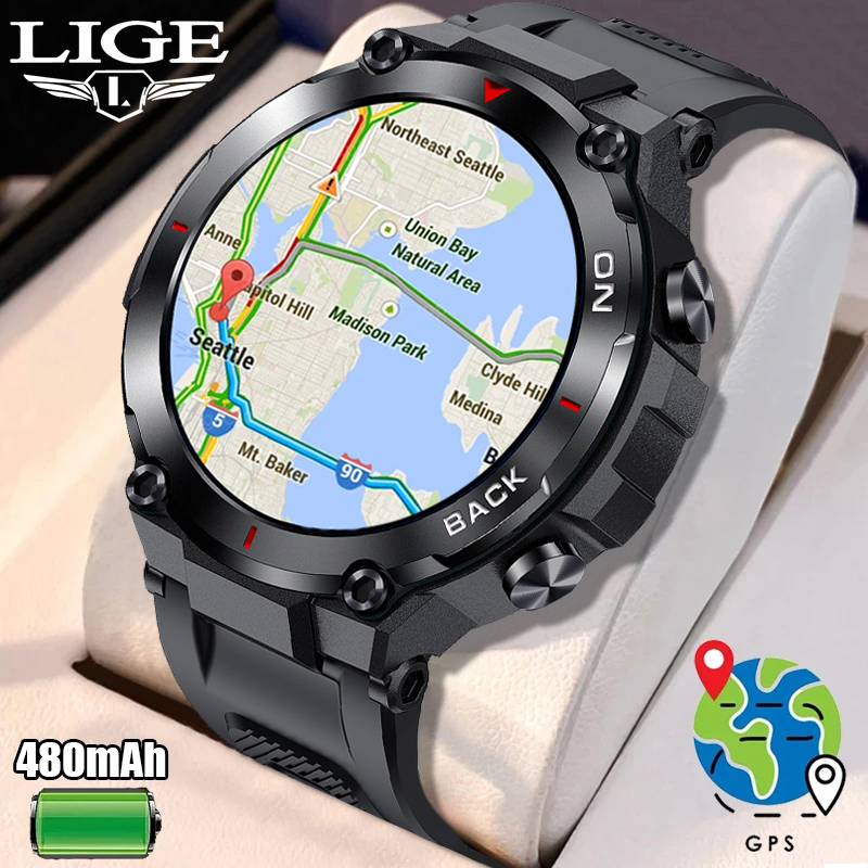 LIGE New GPS Smart Watch Men Outdoor Fitness Sports Watches For Men ...